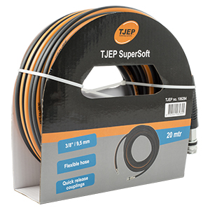 TJEP SuperSoft-Schlauch, 3/8", 20 m mit Nippel & Schnellkupplung